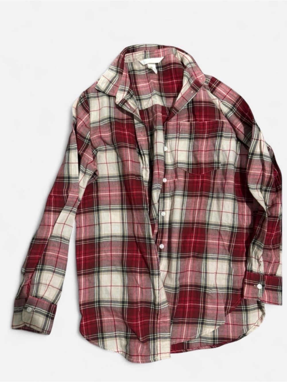 Women’s brick red, cream & black plaid coord set